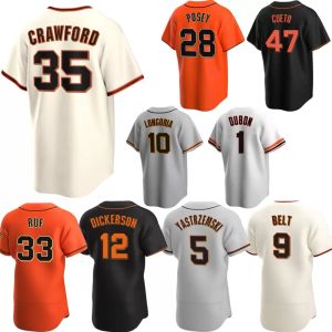 2022 Brandon Crawford Jerseys Evan Longoria Mike Yastrzemski Brandon Belt Buster Posey Darin Ruf Alex Dickerson Curt Casali Custom Men Women Youth Baseball Jersey