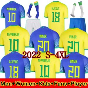 2022 Brazilië voetbalshirts Camiseta de futbol PAQUETA BRAZILIË NERES COUTINHO voetbalshirt JESUS MARCELO PELE CASEMIRO brasil maillot voetbal heren Dames kinderen SETS