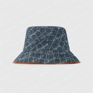 2022 Chapeau de godet Casquette de baseball Chapeaux ajustés Chapeaux d'icônes Beige Double Lettres Bleu Denim Mens Femmes Bonnet Casquettes Pêcheur avec Bo243L