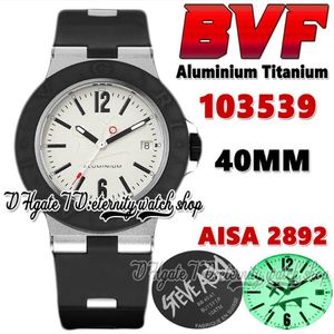 2022 BVF 103539 aluminium titanium A2892 automatisch 40M herenhorloge met rubber bekleed logo letter bezel lichtgevende Steve Aoki wijzerplaat rubber Str212F