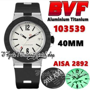 2022 BVF 103539 Aluminio Titanio A2892 Automático 40M Reloj para hombre Logotipo recubierto de goma Letra Bisel Luminoso Steve Aoki Dial Caucho Str272H