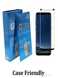 2022 Caso de vidrio templado amigable 3D Curvado No Protector de pantalla emergente para Samsung Galaxy S22 Nota 20 Ultra 10 9 8 S7 Edge S8 S9 S7975452