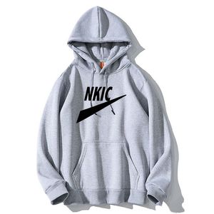 Casual grijze hoody streetwear tops lange mouw pocket pocket pullover sport sweatshirt merk brief print hoodie unisex hoge kwaliteit hoge kwaliteit