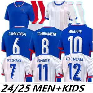 24/25 Euro Cup Franse thuisshirt MBAPPE voetbalshirts DEMBELE COMAN SALIBA KANTE Maillot De Foot Equipe Maillots GRIEZMANN Kids Heren Fans Speler Voetbalshirt S-4XL