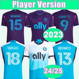 2024 25 Charlotte FC Player Version Mens Soccer Jerseys 2023 Swiderski Bronico Copetti Byrne Bender Agymanmans Away Football Shirt Short à manches courtes