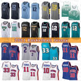 2022 Pas cher Piston 11 10 Ja Morant Cade Cunningham Grant Hill Basketball Jersey 12 2 33 Isiah Thomas Dennis Rodman B