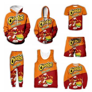 2022 Cheetos Puffs drôle impression 3D vêtements décontractés nouvelle mode hommes/femmes sweats à capuche/sweats à capuche/sweat-shirt/t-shirt/gilet/short/pantalon A465
