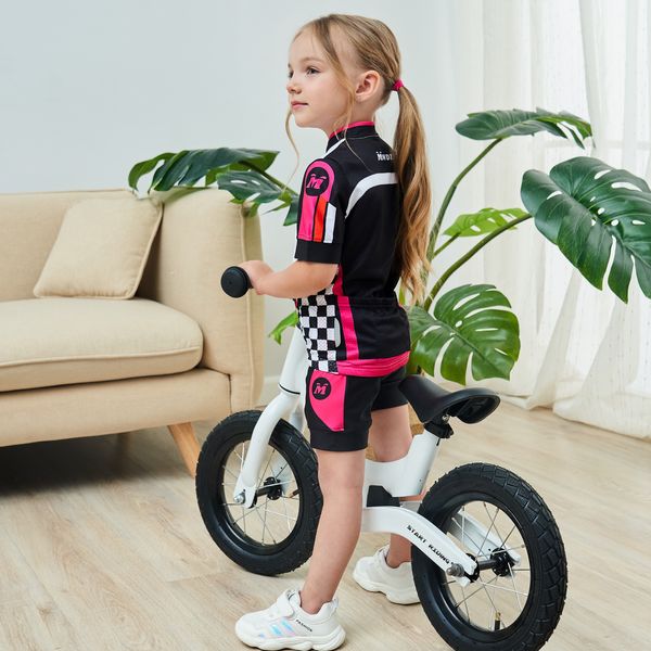 2022 Balance para niños Bicicleta Ciclismo Ciclismo Ciclismo de manga corta Jersey For Kid Summer Summer Sports Chicle Clothing