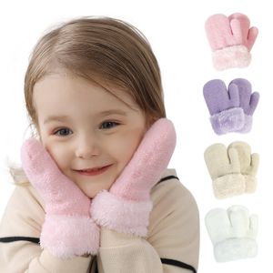 2022 mitones para niños, mitones de esquí cálidos para exteriores de invierno, guantes gruesos de punto de lana para bebés para niños y niñas