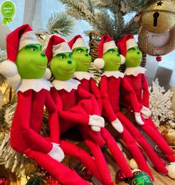 2022 Adornos navideños Monstruo verde Elfo Ornamento Colgante Muñeca navideña Suministros para fiestas Decoración navideña Año Nuevo