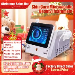 2023 Máquina láser de Navidad Máquina portátil de microagujas de matriz de puntos de radiofrecuencia dos en uno con martillo frío Anti-acné Poros Cuidado de la piel facial