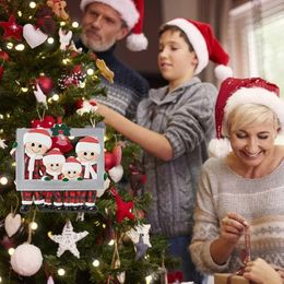 Pendentif décoratif d'arbre de noël, cadre Photo créatif et mignon pour membre de la famille, pour la maison, ornement suspendu pour les vacances de noël, 2022