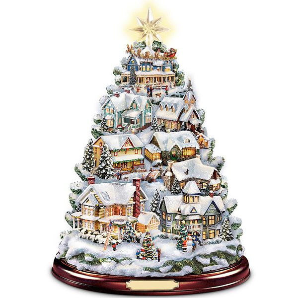 2022 Pegatinas navideñas para ventanas Árbol giratorio Acrílico Escultura Tren Decoraciones Pegar pegatinas Invierno Navidad Pequeño regalo Decoración del hogar