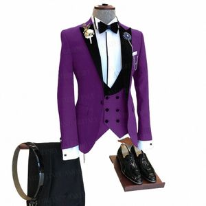 2022 Klassieke Blauwe Pakken Heren 3 Stuks Custom Made Fi Bruidegom Trouwpak Tuxedo Elegant Party Busin Blazer Vest Broek set o7mq #
