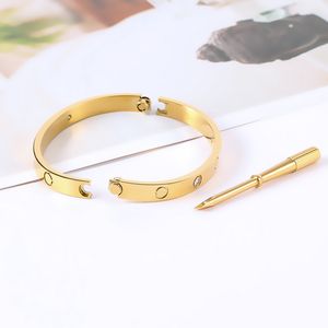 2022 classique carter luxe Bangle Favor femme en acier inoxydable tournevis couple amour bracelet mens mode bijoux Saint Valentin cadeau pour petite amie taille 16-21