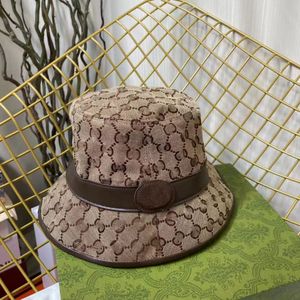 2022 Chapeau de créateur classique avec boîte sac à poussière noir marron bleu rose blanc Toile de personnage avec chapeaux mode hommes et femmes pare-soleil Casquette seau pêcheur