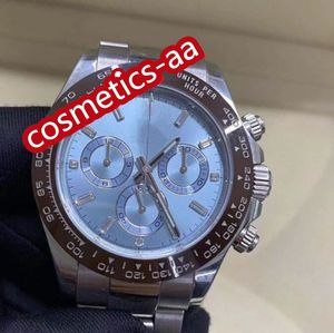 2022 relojes clásicos para hombre de lujo con hielo dial azul M116506 40 mm de diamante de zafiro de zafiro mecánico de cristal de plata de acero inoxidable de plata con caja impermeable