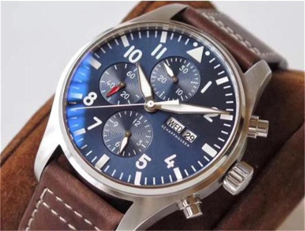 2022 Classique Nouveaux Hommes Automatique Mécanique Pilotes Montre En Acier Inoxydable Daydate Saphir Brun Cuir Bleu Cadran Sport En Gros Montres Montre De Luxe W-104