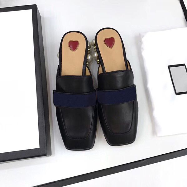 2022 Classique Sandales Femmes Designer Pantoufles De Luxe Nouvel Été Diapositives Paresseux Demi Sandales Porter Sans Talon Plat Casual Chaussures En Cuir