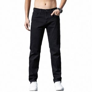 2022 Style classique Jeans Busin pour hommes Nouveau Fi Petit pantalon en denim extensible droit Pantalon de marque masculine Z6DB #