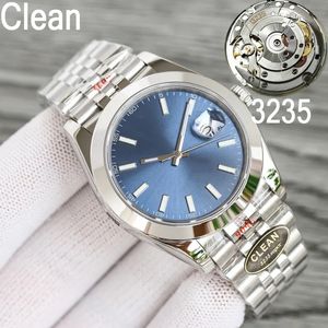 Clean Factory Montres de luxe pour hommes ETA3235 V11 Cadran bleu automatique Chiffres romains 126334 Saphir Datejust Montre étanche 904L Fermoir d'origine avec boîte