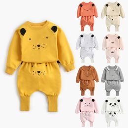 Ensemble de vêtements pour enfants, costume deux pièces avec animaux coréens, pull simple pour bébé, automne 2022