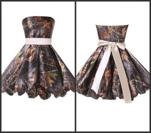 2022 Robes de cocktails Camo Camo Party Robe A Big Bow Sashed Brutchless Zipper Robes de bal Robes Sample Design Camo Evening Party D9896457