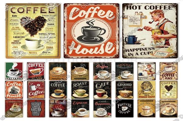 2022 Coffee Beer Sign de lata Plaque Pintura de metal Vintage Platos de pared divertidos para Bar Pub Kitchen Home Man Cave Decoración Nuevo diseño 7785543