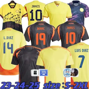 24 25 Colombie JAMES Soccer Jerseys Kids Kit 2025 Colombie National Team Football Shirt Home Away Set Camisetas 2024 Copa America D.VALOYES ARANGO C. CHUCHO CUADRADO