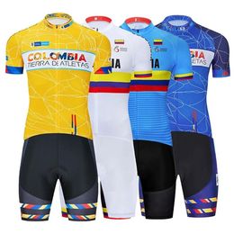 2022 Colombie Cyclisme Jersey Jersey Bike Shorts Bib Set Ropa Ciclismo Hommes VTT Chemise Été Pro Vélo Maillot Bas Vêtements3002
