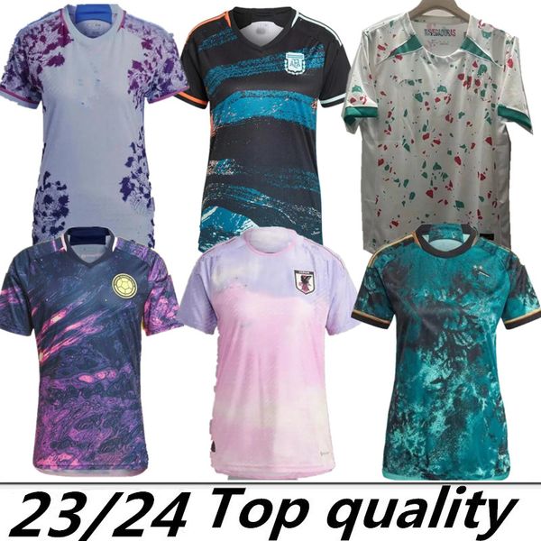 2023 Copa Mundial Femenina tamaño hombre Camisetas de fútbol Colombia México JAPÓN COLOMBIA ESPAÑA ALEMANIA local visitante 23 24 camisetas de fútbol jersey