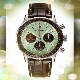 2022 Crime Premium Men Full Functional Wristwatch 42mm Quartz Mouvement Time Horloge Regarder un groupe de ceinture en cuir authentique Classic Atmosphere Go 311s