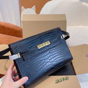 2022 Crocodile Fashion Designer Manhattan Sac authentique pour femmes en cuir Cross Cross carré Sac à bandoulière