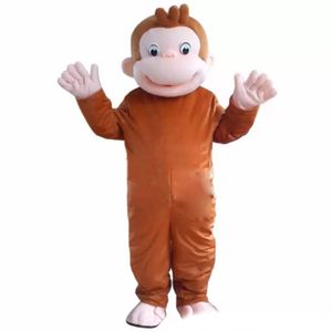 2022 Curious George Monkey Mascot Costuums Cartoon Fancy Dress HALLOWEEN PARTY Kostuum volwassen maat