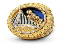 2022 Anillo de barco Curry Basketball Warriors m con caja de presentación de madera Recuerdo Hombres Fan Regalo Jewelry1177977