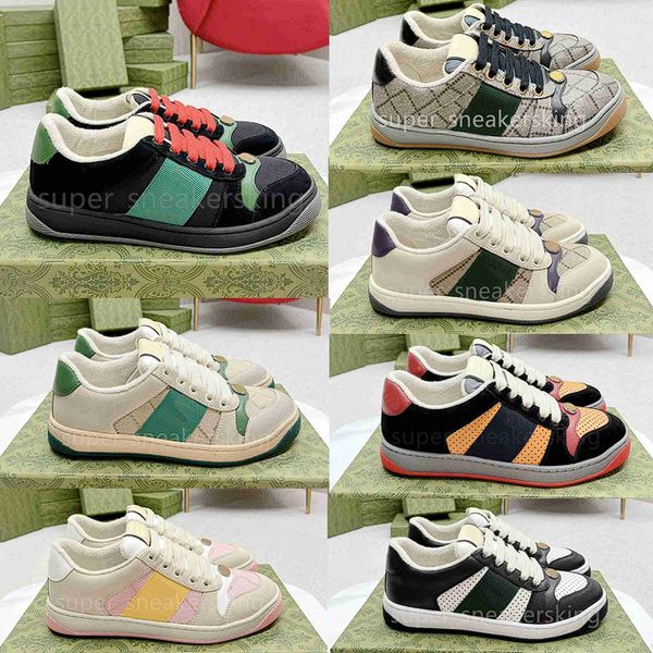 Zapatos de diseñador Pareja Zapatillas de deporte a rayas Moda Cuero sucio Zapatos de tenis con cordones Zapatillas de lona bajas Zapatillas de deporte para hombres y mujeres