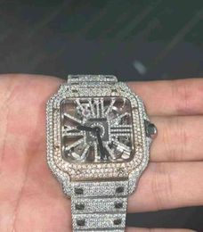 2022 montre Digner personnalisée luxe glacé mode montre mécanique VVS1 Moissanit e diamant gratuit shipUFTG