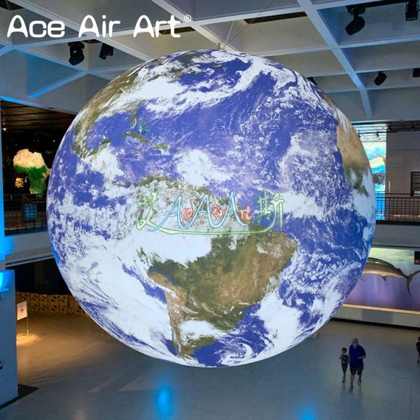 2022 tierra inflable personalizada hermoso planeta modelo cosas naturales para museo/galería de arte/actividades decoración hecha por Ace Air Art