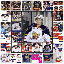 2022 Custom OHL Barrie Colts gestikt hockeyshirt 6 Ryan O'Connor 24 Colin Behenna 5 Dalton Prout 65 Tomas Marcinko Bryan Little BJ Crombeen Eric Reitz Jeremy Swanson