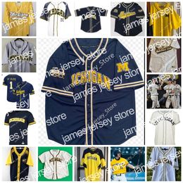 2022 Maillot de baseball Michigan Wolverines College cousu sur mesure 37 CHASE ALLEN CONNOR O'HALLORAN ANGELO SMITH CHRISTIAN BLAKELY JACOB DENNER