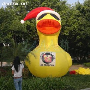 2022 Aangepaste 4mh opblaasbare gigantische rubberen Duck Draag Zonnebril voor vierkante display Outdoor Tentoonstelling gemaakt door Ace Air Art