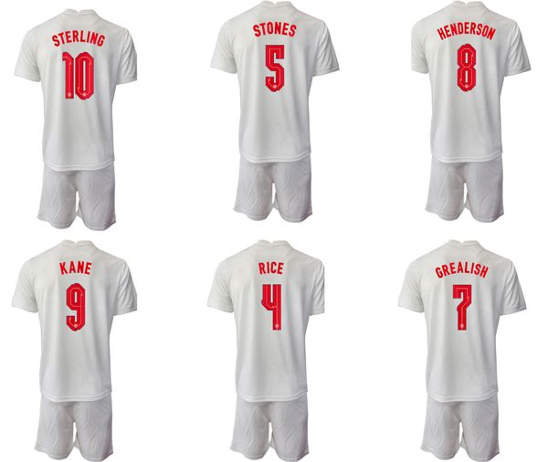 2022 Ensembles de maillots de football STERLING 10 de qualité thaïlandaise personnalisés avec des shorts KANE 9 LINGARD 7 VARDY 11 RASHFORD 19 DELE 20 Kits de football portent en gros populaire