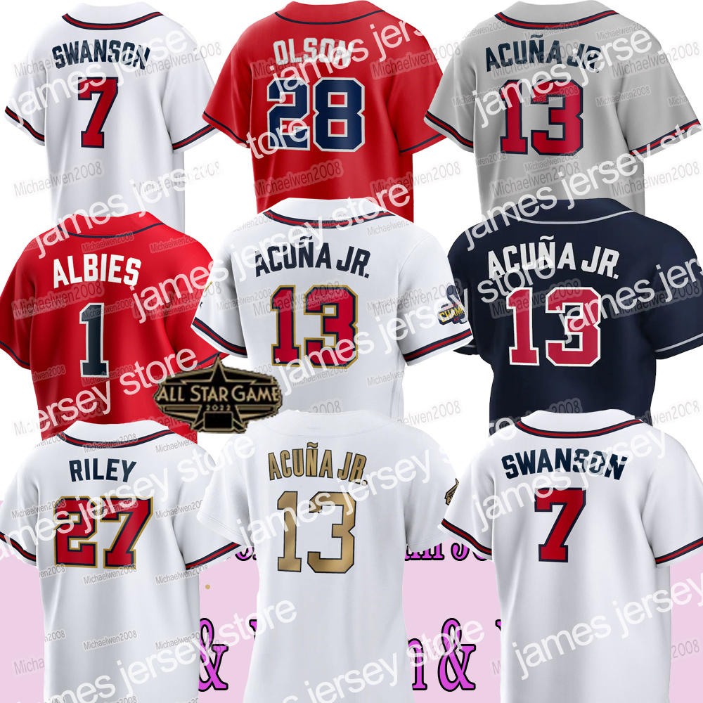 2022 Dansby Swanson 2022 All Star Jersey Braves Gold-programma Ronald Acuna Jr. Austin Riley Matt Olson Eddie Rosario Max Fried Adam Duvall