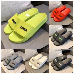 Sandalias de diseñador Zapatillas de mujer para hombre Zapatillas de goma Silde Plataforma plana Verde Negro Blanco Naranja Rosa Sandalias para mujer Zapatos para el hogar Chanclas Hombres a rayas Zapatillas causales