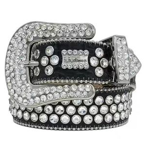 Diseñador Bb Belt Simon Cinturones para hombres Mujeres Cinturón de diamantes brillantes Negro sobre Negro Azul blanco multicolor con pedrería brillante como regalo