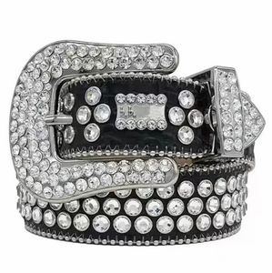 2022 Designer Bb Belt Simon Cinturones para hombres Mujeres Cinturón de diamantes brillantes Negro sobre negro Azul blanco multicolor