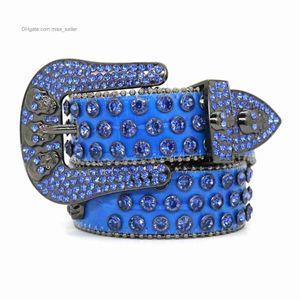 2022 Designer Ceinture Bb Simon Strass ceinture clou perle taille joint pistolet couleur incrustation pure main petit crocodile motif personnalité rue