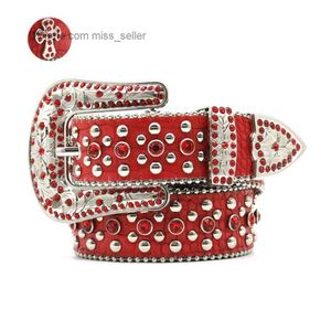 2022 Designer Ceinture Bb Simon Strass ceinture hommes et femmes alliage universel croix incrusté rivet personnalité Hip hop populaire miss vendeur