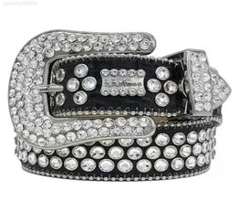 2022 Cintura firmata Simon Cinture per uomo Donna Cintura con diamanti lucidi Nero su nero Blu bianco multicolore con strass scintillanti as3099170