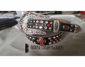 2022 Designer Belt Simon Belts For Men Women Glanzende diamantgordel Black Red Bells2049966